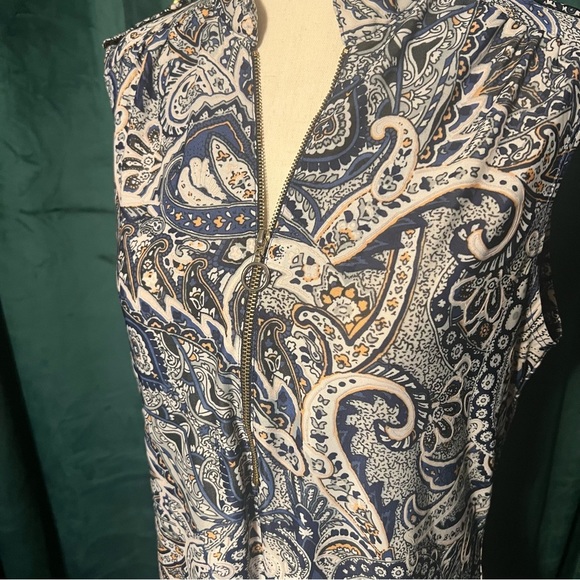 PerSeption Concept Paisley Half Zip Tank Top Blouse EUC - Picture 2 of 9